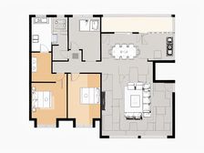 景观平层,南北通透板式户型,空调+地暖有大面积阳台