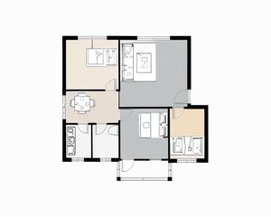 四川省地矿局区域地质调查队宿舍3室1厅南北