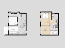 星河时代花园复式两房,全新温馨装修,高层通风采光好