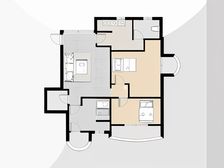 亚青别墅区,两套小户型打通,业主装修自己住