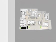 视野开阔,正看小区中庭,唯一南北朝向,260户型