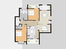 红角洲地铁口旁,地中海直通三房,精装修,业主急售。