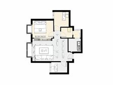 皇后国际 2室1厅 西