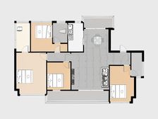 天鹅堡南北通双套间四房,自住装修标准