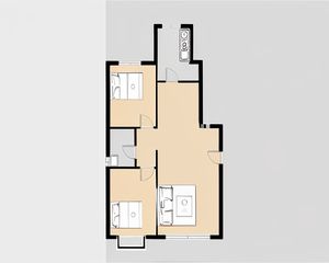 盛世国际2室1厅南北
