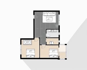 双和社区48号院 2室1厅 东