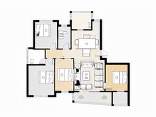 朝阳新城朝阳江上院 一梯一户 正规四房 自住装修
