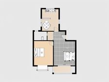 正阳莱茵之恋一房两厅布局 ,低密度小区