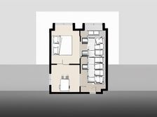 誉峰M5行政公寓 1室1厅 北