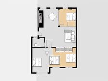 美航花园,三室朝阳的户型,毛坯房,单价低