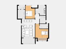 纯洋房小户型,户型方正看房方便