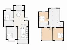 金天地顶带阁 5房 35平车库 采光好 清爽装修