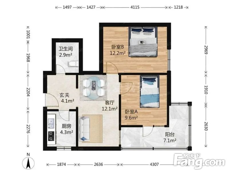 满五大客厅小户型低总价电梯高楼层采光好东南向二居