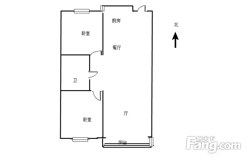 两房户型图 南北图片