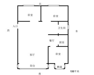 富润家园3室2厅 南北通透 精装修