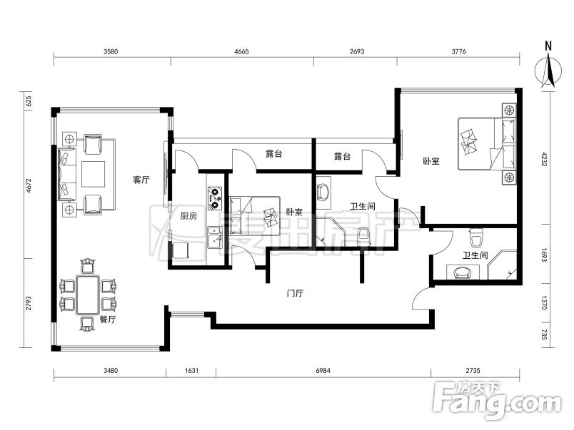 出售 华贸公寓 2室 南北 精装修,北京朝阳大望路华贸公寓二手房 两室