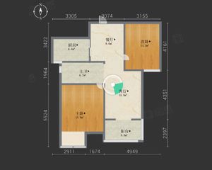 洋江水岸2室2厅1卫南朝向180.0万元/套出售