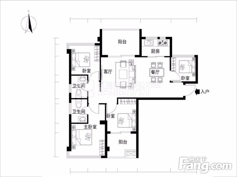 跳楼大甩卖,端头百变户型,福州闽侯上街阳光理想城揽香二手房 四室