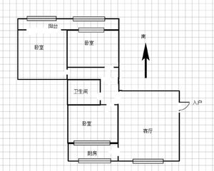 新建路中段124号院3室1厅 南北通透 楼层好 满2年