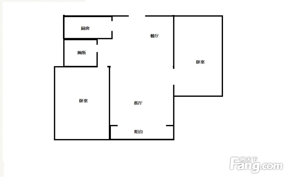 南北通透财富广场商住楼2室2厅