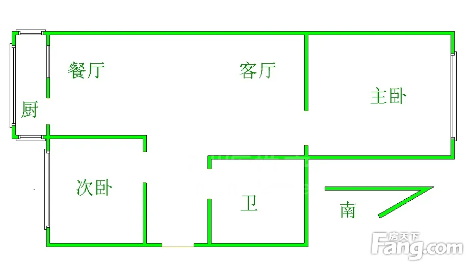 两室一厅公寓平面图片