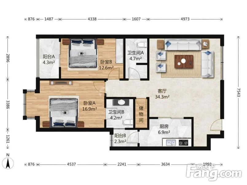 东三环一梯两户小而静谧板楼社区世桥国贸东西向两居