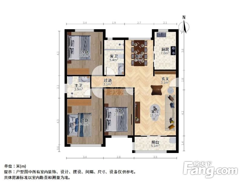 高新虎丘浒墅关经济技术开发区理想家园3室2厅