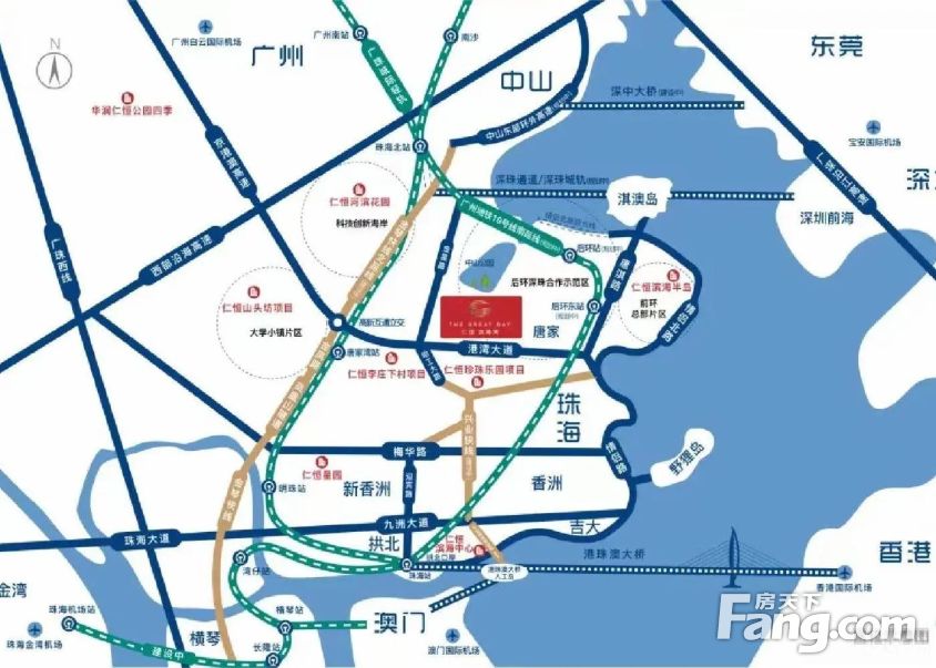 202万起上车公园海景豪宅仁恒滨海湾深珠通道首站