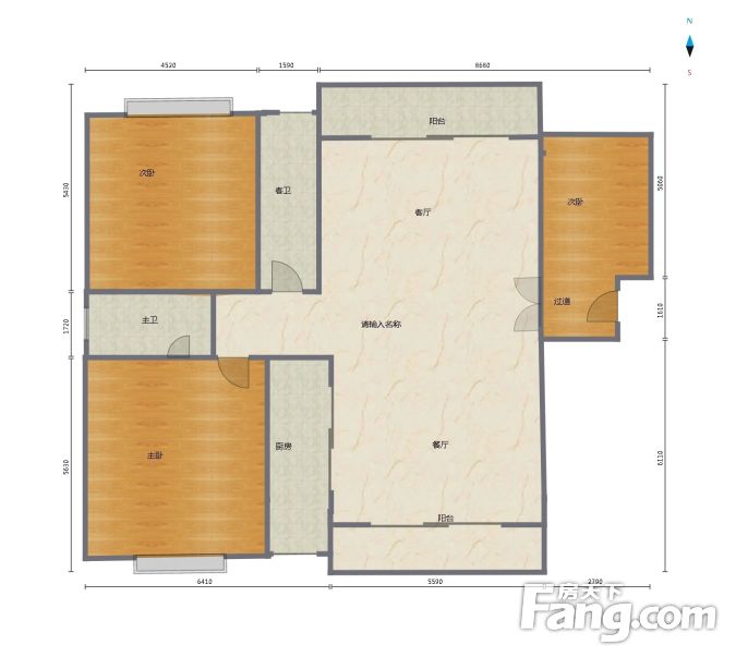 南北通透奥园广场2室2厅精装修