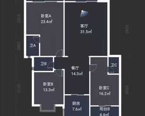 新世纪豪园3室2厅3卫 南北通透 精装修 舒适楼层