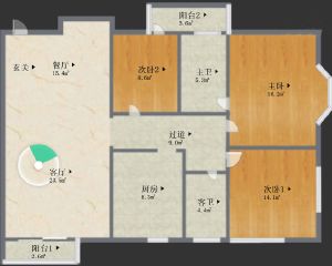 丰泽时代广场3室2厅2卫 正南 精装修 楼层好