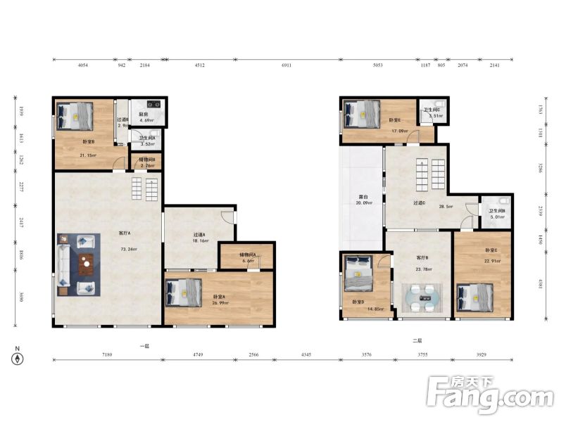 cbd建外soho东区5室2厅