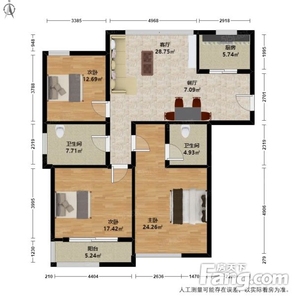 钱江新城核心地段市民中心旁西边套精装三房拎包入住