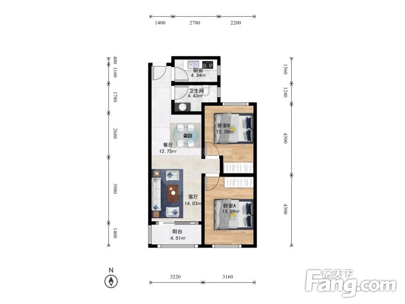 北辰奥园得房率高送15方满五年旁边就是地铁