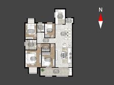 楼层好,全天采光,随时看,新城樾隽中央 4室2厅 精装修