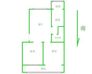 木工厂家属院2室1厅 南北通透 高层采光好 满5年