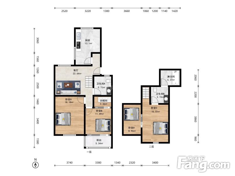 西湖文一西路政新花园4室1厅