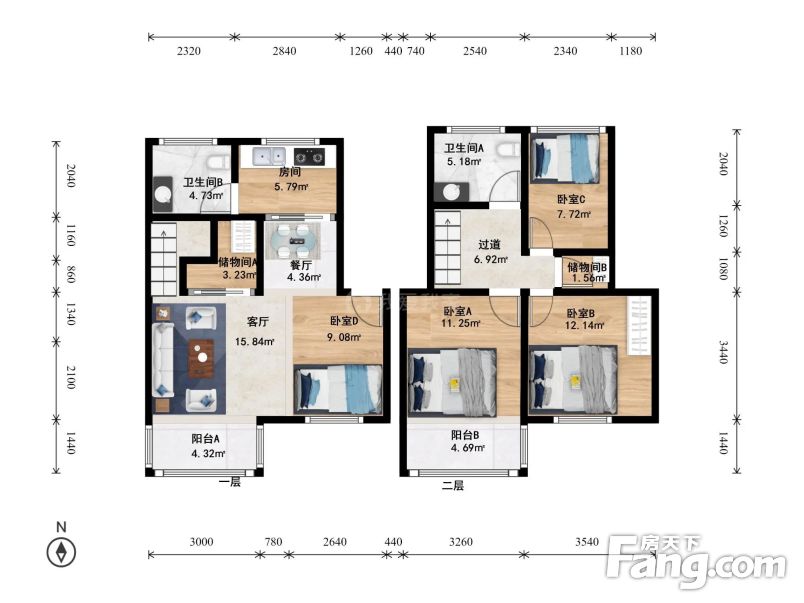 金成花园4室2厅跃层户型四开间朝南满五年价格可谈