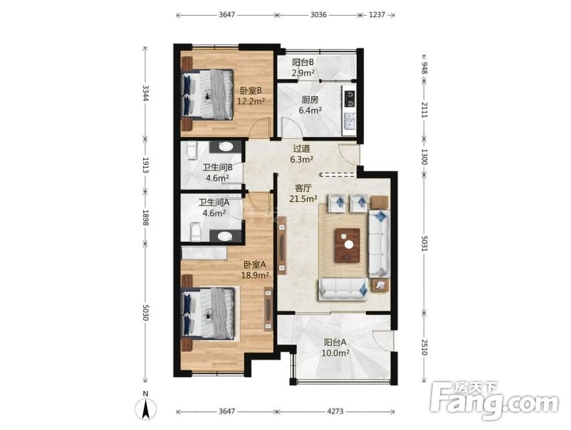 珠江国际城八区洋房高层南北通透大两居自住诚售看房方便