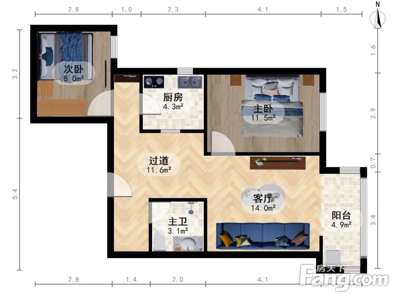 佳慧雅园2室1厅1卫客厅带阳台优质小区