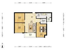 中 央豪庭精装三房 南向 采光好 户型方正