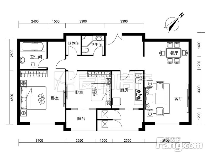 华鼎世家2室2厅精装修