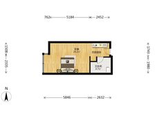 名汇公馆40年公寓,一室一厅,价格方便,适合居住。