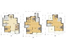 前面是别墅 总高14楼 雍城世家一期顶复三层 稀缺随时看