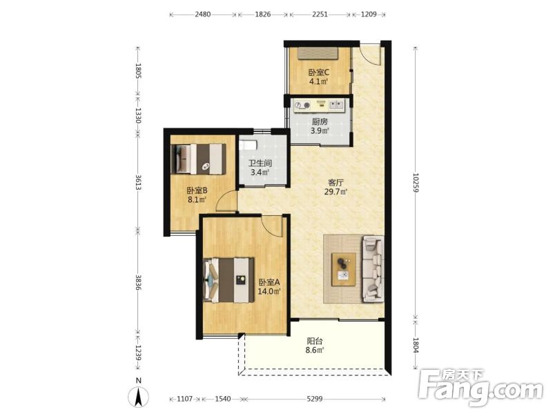 平安里精装三房 高楼层看龙城公园 楼下16号线愉园站
