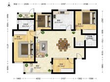 祥和名邸南北通透四居 70W精装底层带双阳台