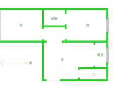 刘美丽推荐您 桃南 一楼 稀缺户型 南北向2室50㎡ 83万