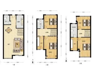 景瑞望府别墅花园,买三层多一层前面有花园上面有露台