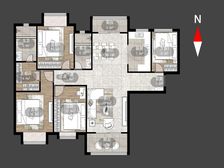 单价低!雅居乐星河湾 4室 毛坯 中层采光好双阳台 有钥匙