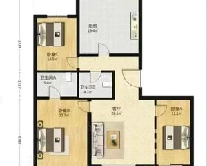 蓝调国际带产权车位三居双卫百米楼间距南向横厅采光好1万